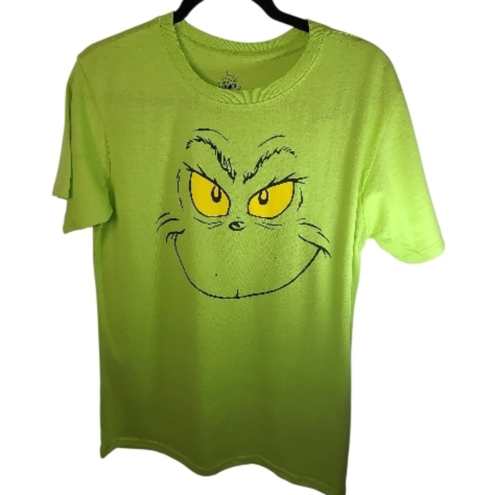 Dr. Seuss Mens Grinch Pajama PJ Fleece Set - T-shirt & Pants NEW - Picture 3 of 4